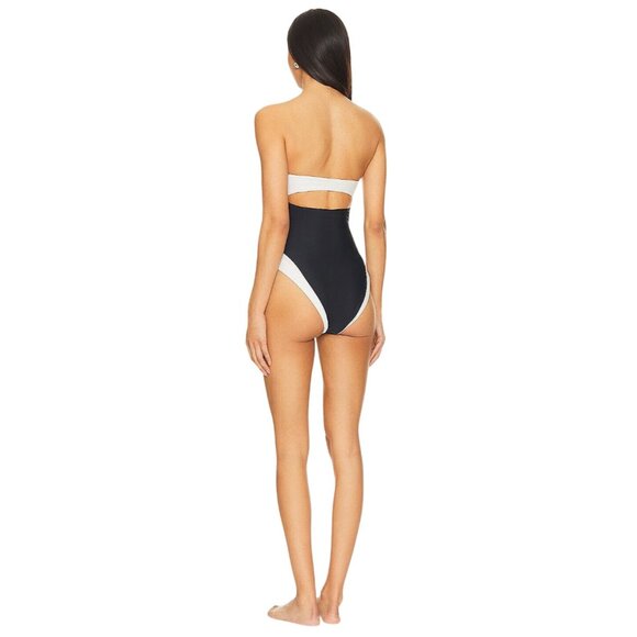 Lovers and Friends Moani Strapless One Piece in Black & White X-Large New swim - Picture 2 of 7